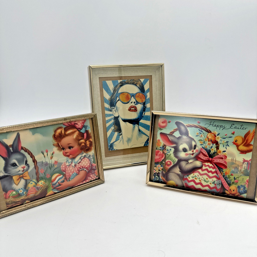 Lot Of 3 Vintage 5x7” Brass Gold Tone Photo Frames